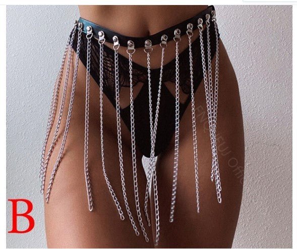 Chain Tassel Belt Gothic Harness - Alternative Gothic Dark Wear | Embrace Dark Aesthetic Men & Women Gothic Clothing