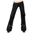 Women Bondage Cargo Pants | Gothic Spice Utility Trousers with Straps & Multiple Pockets