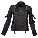 Women Black Gothic Shirt | Dark & Edgy Alternative Fashion Top