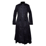 Men's Gothic Bondage Full-Length Black Coat