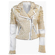 Women’s Golden Studded Leather Jacket