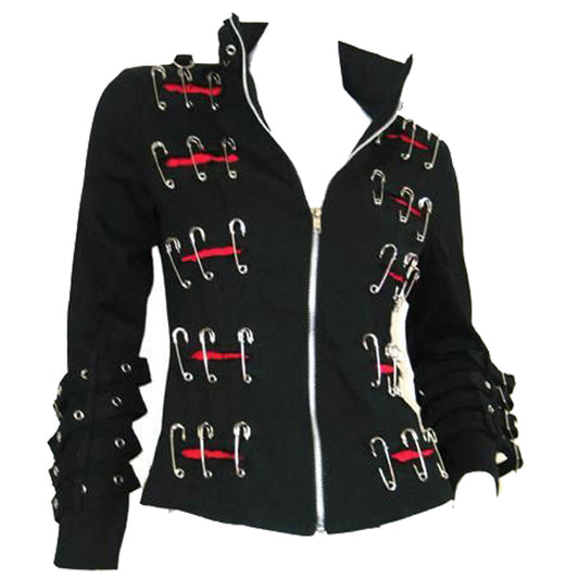 Unisex Gothic Safety Pin Clipper Jacket