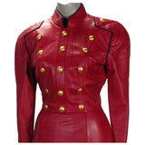 Women’s Red Genuine Leather Long Gothic Coat