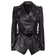 Women’s Double-Breasted Gothic Leather Coat