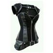 Women Gothic Corset | Black Steampunk Waist Cincher with Boning
