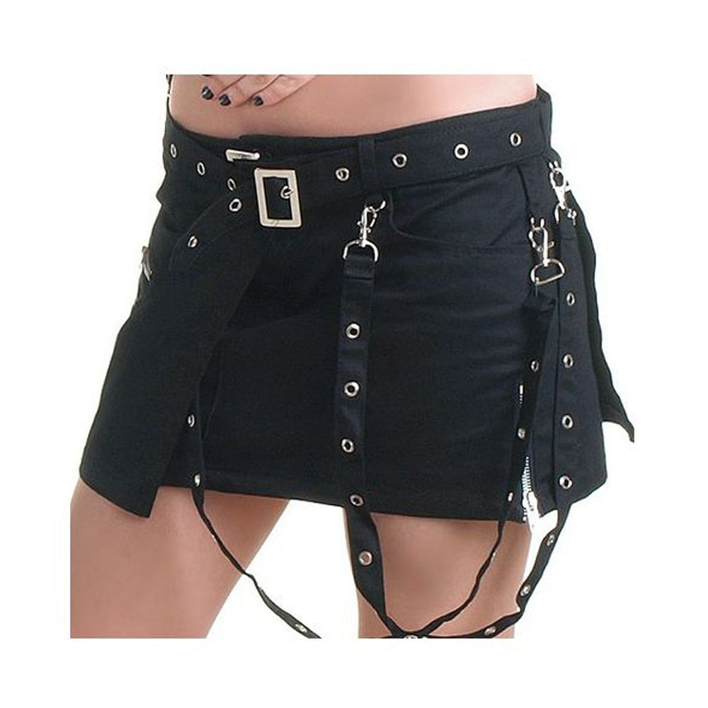 Women Gothic Black Skirt | Classic Gothic Elegance Cotton Skirt