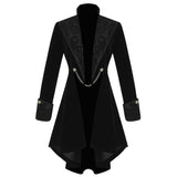 Women Pentagram Gothic Velvet Coat | Black Witchy Steampunk Trench Coat