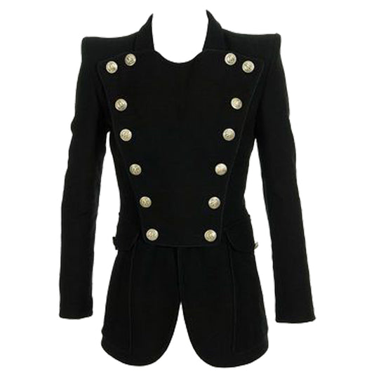 Women Black Gothic Cotton Coat | Long Trench Jacket by Gothic Attitude