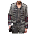 Men Pride Military Style Jacket | Bold Gothic Parade Coat with Colorful Accents