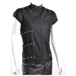 Men Gothic Black D-Ring Bondage Shirt | Short Sleeve Fetish Style Top