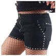 Women Gothic Short Black Festi Shorts | High Waist Multi-Pocket Cargo Style Short