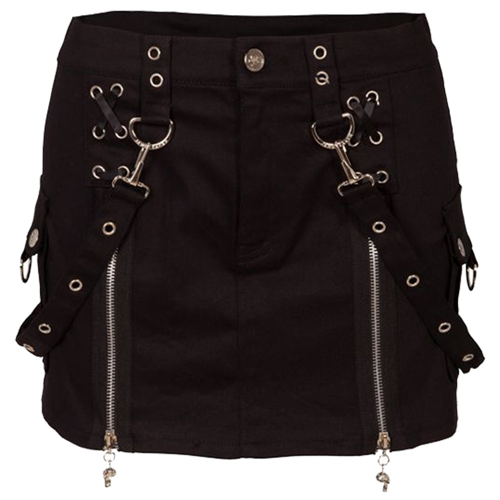 Women Black Mini Skirt | Gothic Attitude Essential Skirt