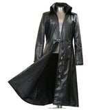 Vampire Black Faux Leather Coat | Men Victorian Long Tailcoat
