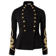 Military Goth Steampunk Victorian Black Trench Coat | Women's Gothic Long Jacket