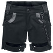 Women Black Denim Shorts | Cloud Print with Chain Details | EMP Gothic Style