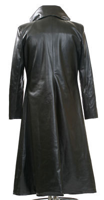 Vampire Black Faux Leather Coat | Men Victorian Long Tailcoat