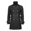 Men Gothic Double-Breasted Military Wool Coat | Nocturne Officer Trench Style Coat