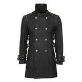 Men Gothic Double-Breasted Military Wool Coat | Nocturne Officer Trench Style Coat
