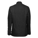 Men Gothic Army Jacket | Black Cotton Officer Coat with Ornamental Stitching & Rank Stripes