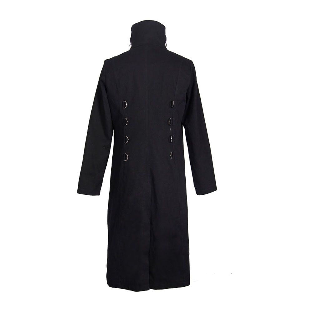 Mens Gothic Coat Stand Collar Punk Rock Coat Windbreaker - Alternative Gothic Dark Wear | Embrace Dark Aesthetic Men & Women Gothic Clothing