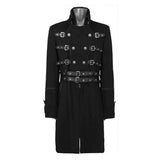 Men Military Officers Gothic Coat | Double Breasted Tailcoat with Belted Waist