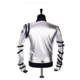 MJ Men Punk Classic Bad Tour Jacket Silver Bodysuit jacket - Alternative Gothic Dark Wear | Embrace Dark Aesthetic Men & Women Gothic Clothing