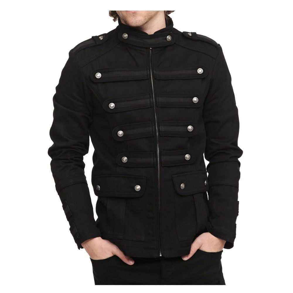 Men Gothic Military Jacket Vintage Goth Style Gothic Steampunk Military Jacket - Alternative Gothic Dark Wear | Embrace Dark Aesthetic Men & Women Gothic Clothing