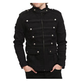 Men Gothic Military Jacket Vintage Goth Style Gothic Steampunk Military Jacket - Alternative Gothic Dark Wear | Embrace Dark Aesthetic Men & Women Gothic Clothing