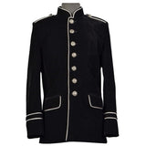 Men Military Steampunk Gothic Velvet Coat | Vintage Black Victorian Jacket