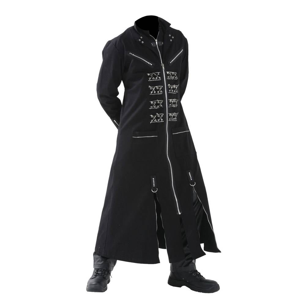 Handmade HELLRAISER Gothic Coat Punk Pinhead VAMPIRE Chrome Coat Long Gothic Coat