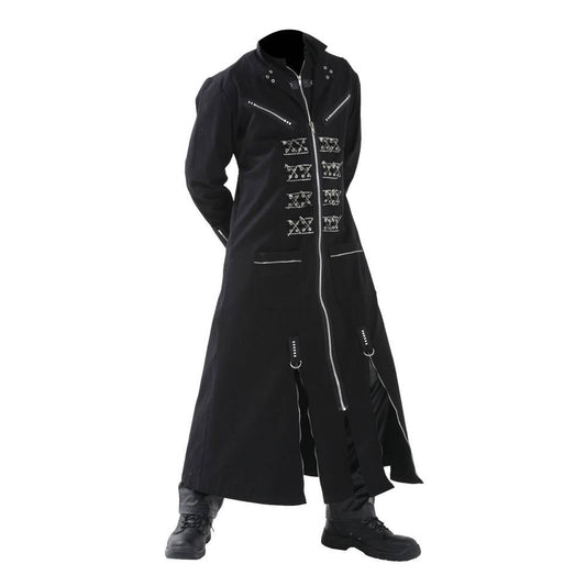 Handmade HELLRAISER Gothic Coat Punk Pinhead VAMPIRE Chrome Coat Long Gothic Coat