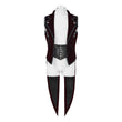 Men Regency Steampunk Tailcoat | Deep Burgundy Velvet Gothic Waistcoat Vest