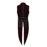 Men Regency Steampunk Tailcoat | Deep Burgundy Velvet Gothic Waistcoat Vest