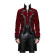 Men Steampunk Vampire Wedding Tailcoat | Blood Red Victorian Gothic Frock Coat