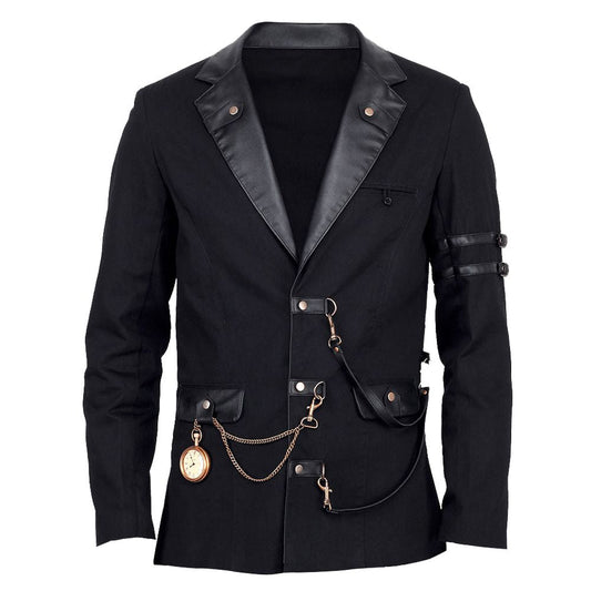 Vintage Goth Steampunk Jacket Men Black Gothic black jacket - Alternative Gothic Dark Wear | Embrace Dark Aesthetic Men & Women Gothic Clothing