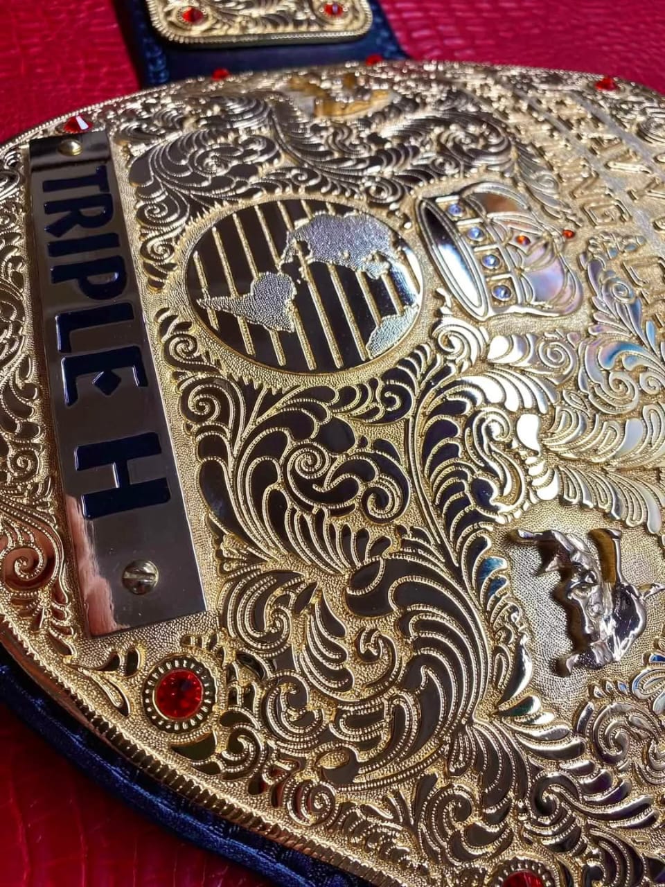 WWE World Heavyweight Championship Belt – CNC Made Replica with Custom “TRIPLE H” Nameplate by CARTLIX SHOP