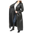 New Women Gothic Long Black Leather Coat Double Breasted Trench Coat - Alternative Gothic Dark Wear | Embrace Dark Aesthetic Men & Women Gothic Clothing