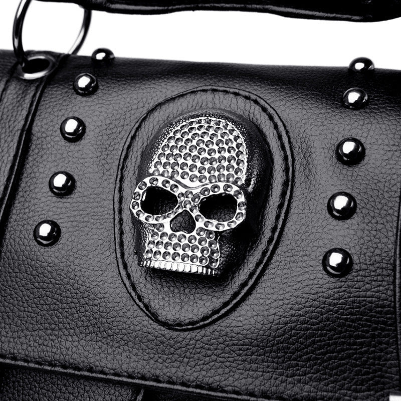 Punk Style Rivet Skull Ghost Head Bag Retro Single Shoulder Diagonal Bag - Alternative Gothic Dark Wear | Embrace Dark Aesthetic Men & Women Gothic Clothing