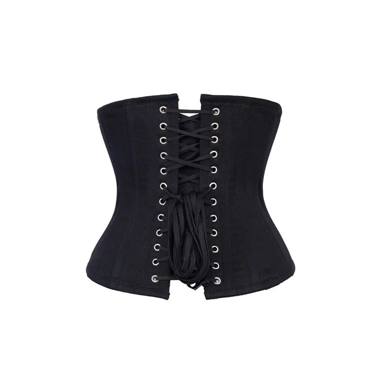 Allie Underbust Corset Black Cotton Steel Boned Waist Training Corset - Alternative Gothic Dark Wear | Embrace Dark Aesthetic Men & Women Gothic Clothing