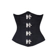 Allie Underbust Corset Black Cotton Steel Boned Waist Training Corset - Alternative Gothic Dark Wear | Embrace Dark Aesthetic Men & Women Gothic Clothing