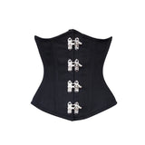 Allie Underbust Corset Black Cotton Steel Boned Waist Training Corset - Alternative Gothic Dark Wear | Embrace Dark Aesthetic Men & Women Gothic Clothing