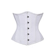 Allisson Underbust Corset White Cotton Steel Boned Waist Trainer - Alternative Gothic Dark Wear | Embrace Dark Aesthetic Men & Women Gothic Clothing