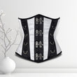 Ally Women Underbust Corset White Cotton Steel Boned Waist Trainer - Alternative Gothic Dark Wear | Embrace Dark Aesthetic Men & Women Gothic Clothing