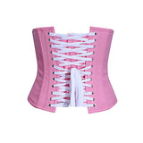 Arielle Pink PVC Steel Boned Underbust Corset – Glossy Waist Trainer for Bold Fashion Corset