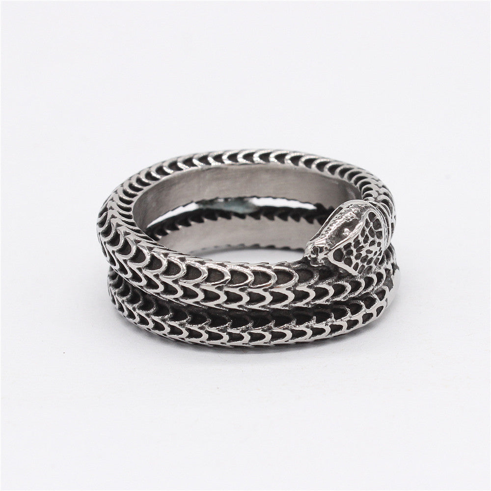 Men's And Women's Gothic Style Snake Head Ring