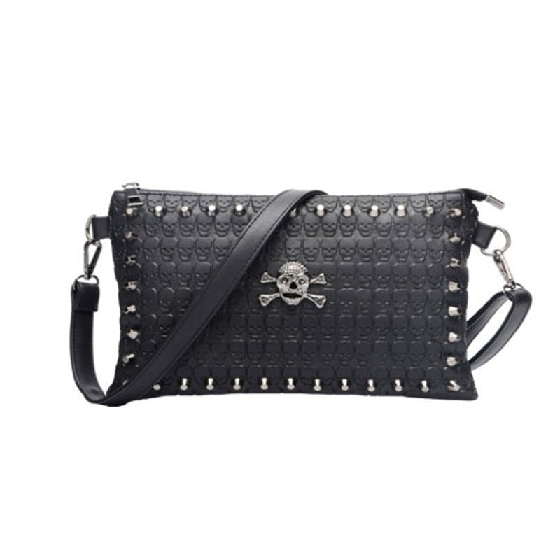 Skull Bag Embossed Chain Trend - Alternative Gothic Dark Wear | Embrace Dark Aesthetic Men & Women Gothic Clothing