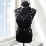 Women's Artificial Leather Body Belly Band Shoulder Wearing Ring Horse Harness For Dancing Toys With Fetish - Alternative Gothic Dark Wear | Embrace Dark Aesthetic Men & Women Gothic Clothing