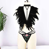 Shoulder Strap Feather Halter Beauty Back Harness - Alternative Gothic Dark Wear | Embrace Dark Aesthetic Men & Women Gothic Clothing