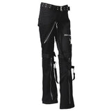 Men Gothic Black Pant Belt Style | Dark Street Punk Trouser with Chain and Strap
