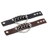 Fashion Men Rivet Cowhide Chain Stylish and Bold Leather Accessory - Alternative Gothic Dark Wear | Embrace Dark Aesthetic Men & Women Gothic Clothing